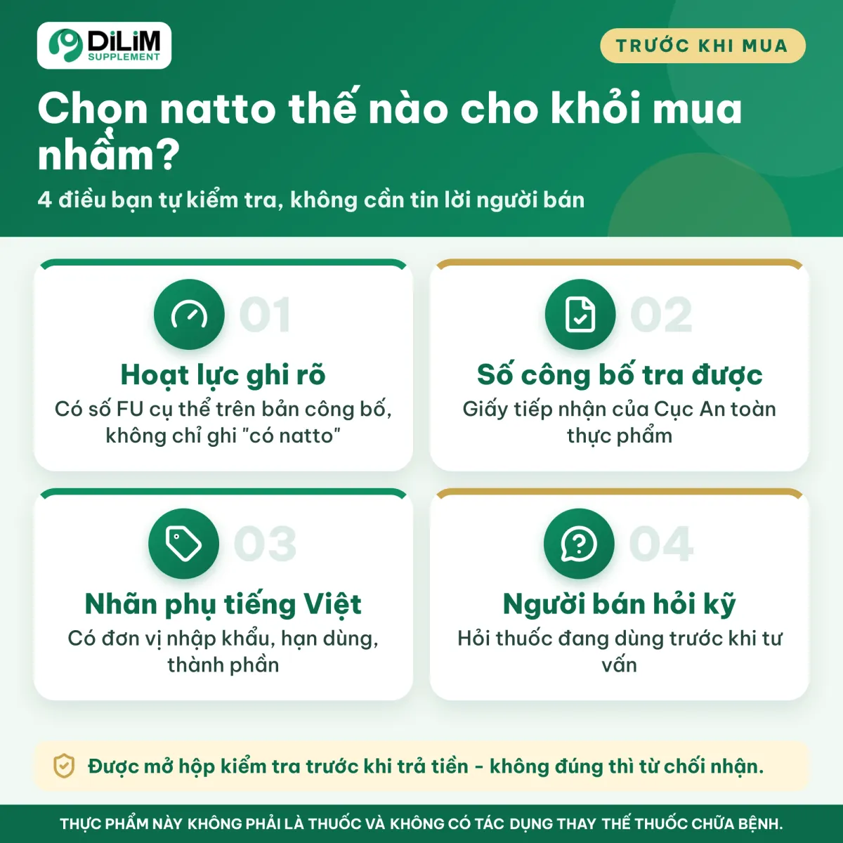 4 điều tự kiểm tra khi chọn mua NANO NATTOKINASE PREMIUM để khỏi mua nhầm