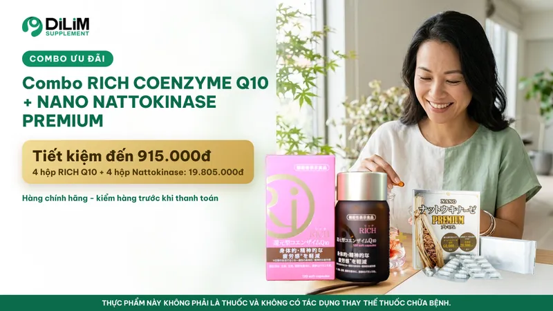 Ảnh ưu đãi: Combo RICH COENZYME Q10 + NANO NATTOKINASE PREMIUM