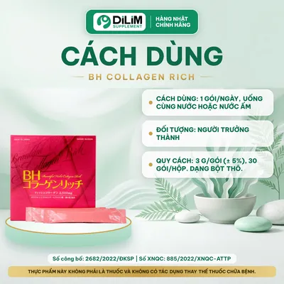 BH Collagen Rich hỗ trợ bổ sung collagen, vitamin C - cách dùng