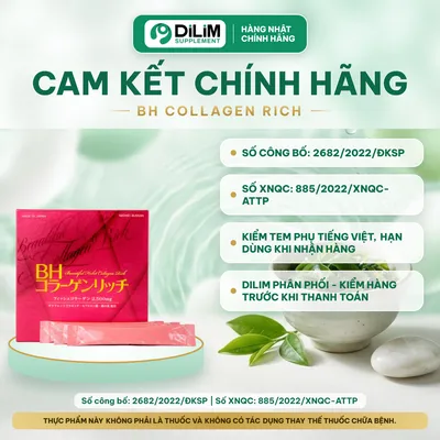 BH Collagen Rich hỗ trợ bổ sung collagen, vitamin C - cam kết chính hãng