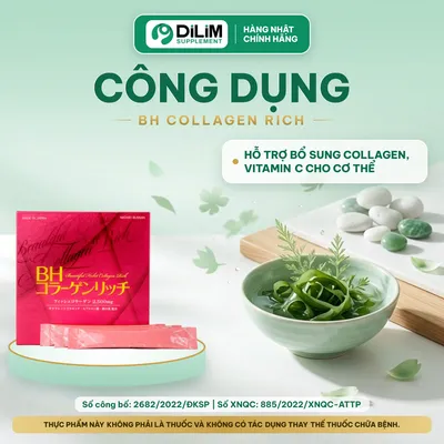 BH Collagen Rich hỗ trợ bổ sung collagen, vitamin C - công dụng