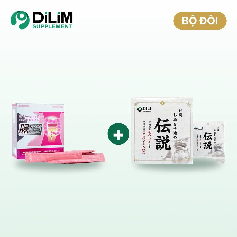 Bộ đôi Intestines Beauty Queen + Nghệ mùa Thu Okinawa - 2 hộp sản phẩm