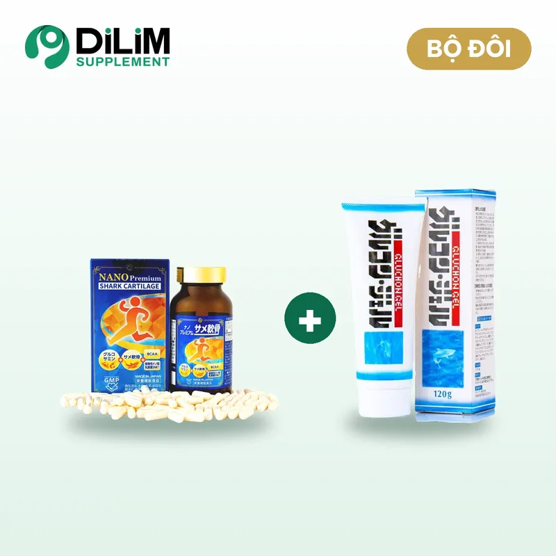 Bộ đôi NANO Premium SHARK CARTILAGE + GLUCHON GEL - 2 hộp sản phẩm