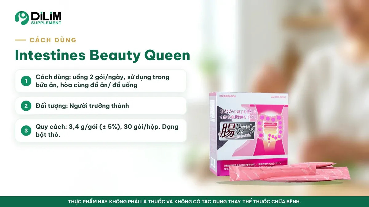 Cách dùng Chất xơ inulin Intestines Beauty Queen Nhật Bản (Fuji FF) theo hướng dẫn trên nhãn