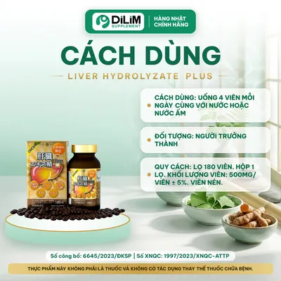 Liver Hydrolyzate Plus 180 viên Nhật Bản - cách dùng