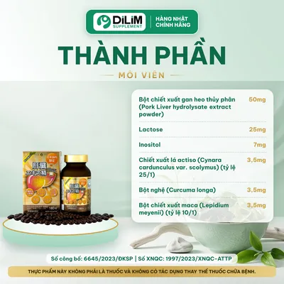 Liver Hydrolyzate Plus 180 viên Nhật Bản - thành phần