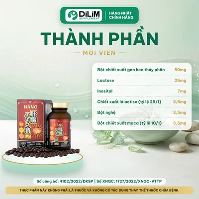 Nano Liver Hydrolyzate EX 330 viên Nhật Bản - thành phần