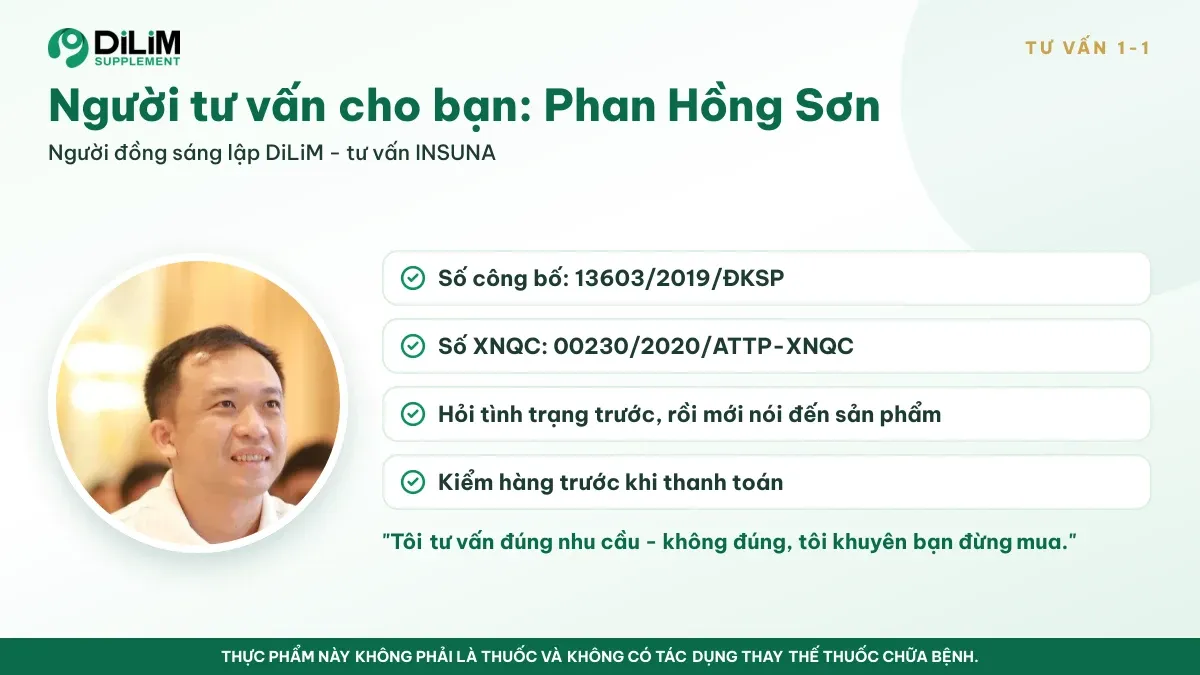Phan Hồng Sơn, người đồng sáng lập DiLiM, tư vấn INSUNA (FUJINA) - viên uống chiết xuất chóp mao lưới Nhật Bản