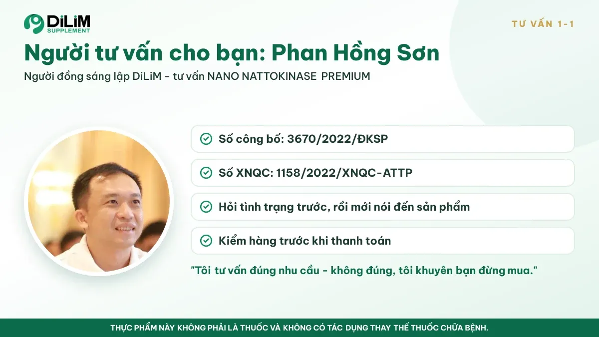 Phan Hồng Sơn, người đồng sáng lập DiLiM, tư vấn NANO NATTOKINASE PREMIUM