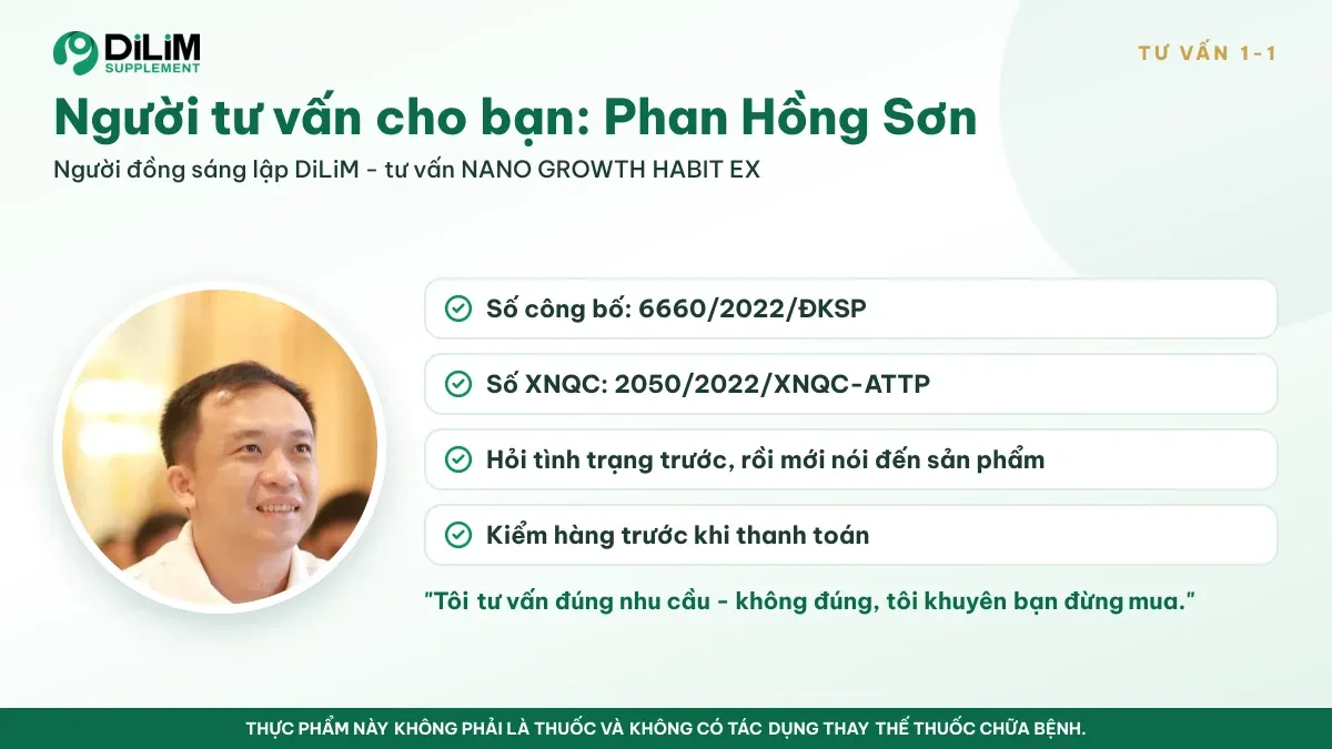 Phan Hồng Sơn, người đồng sáng lập DiLiM, tư vấn NANO GROWTH HABIT EX
