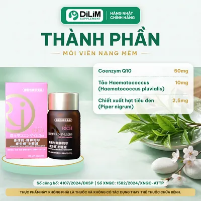 RICH COENZYME Q10 - viên uống Coenzyme Q10 Nhật Bản - thành phần