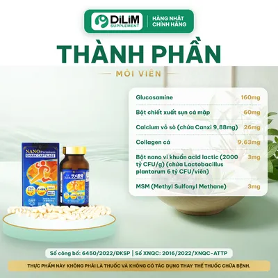 Sụn Cá Mập NANO Premium SHARK CARTILAGE - thành phần