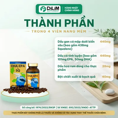 Viên uống DHA.EPA+SQ Nhật Bản - thành phần