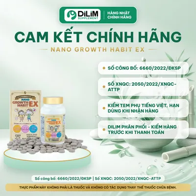 Viên uống NANO GROWTH HABIT EX Nhật Bản cho trẻ từ 6 tuổi - cam kết chính hãng
