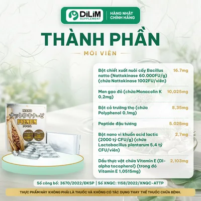 Viên uống NANO NATTOKINASE PREMIUM Nhật Bản - thành phần