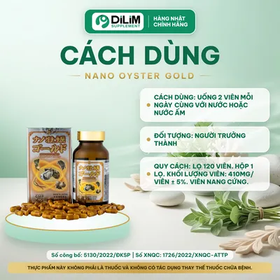 Viên uống NANO OYSTER GOLD Nhật Bản bổ sung chiết xuất hàu - cách dùng
