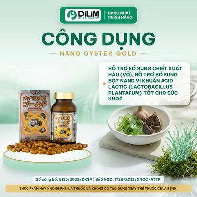 Viên uống NANO OYSTER GOLD Nhật Bản bổ sung chiết xuất hàu - công dụng