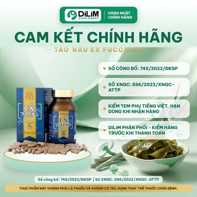 Viên uống tảo nâu EX Fucoidan Nhật Bản (Mozuku seaweed extract processed food) - cam kết chính hãng